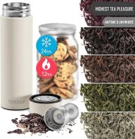 Thermosflasche + Tee/Früchte Sieb-INFUSER creme
