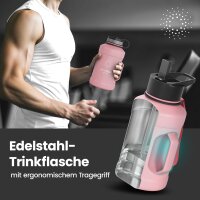 BeMaxx Trinkflasche Edelstahl ACTIVE FLASK BIG 1,3L rosa