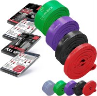 BeMaxx 4er Set Fitnessband Pull Up Resistance Band Klimmzughilfe