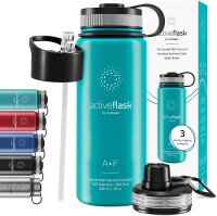 BeMaxx Trinkflasche Edelstahl ACTIVE FLASK türkis 530ml