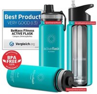 BeMaxx Trinkflasche Edelstahl ACTIVE FLASK türkis 530ml