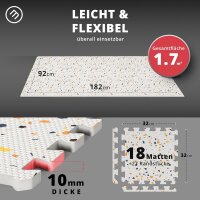 Puzzlematte 18-tlg. terrazzo 32x32cm – Bodenschutzmatten für Fitness & Homegym