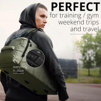 BeMaxx Sporttasche Trainingstasche + Rucksack Schuhfach grün 60L Reisetasche Schwimmtasche Sport