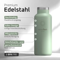 BeMaxx Trinkflasche Edelstahl ACTIVE FLASK sage Bamboo-Verschluss 530ml