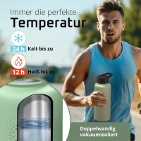 BeMaxx Trinkflasche Edelstahl ACTIVE FLASK sage 950ml
