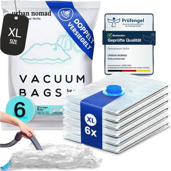 Vakuumbeutel Kleidung 6 Stück XL Set Vakuum Beutel Kompressionsbeutel Vakuumtüten