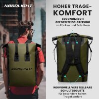 Nordlight Wasserdichter Tasche Dry Bag 35l OLIVE - Roll Top Tasche KurierTasche