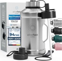 BeMaxx Trinkflasche Edelstahl ACTIVE FLASK BIG 2,2L silber