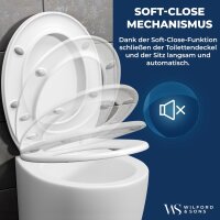 Wilford & Sons PREMIUM Toilettendeckel O-Form WC Sitz Absenkautomatik Klobrille Toilettensitz