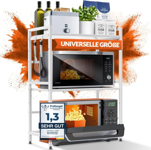 Heldenwunder Mikrowellenregal 3-stufig weiss Küchenregal