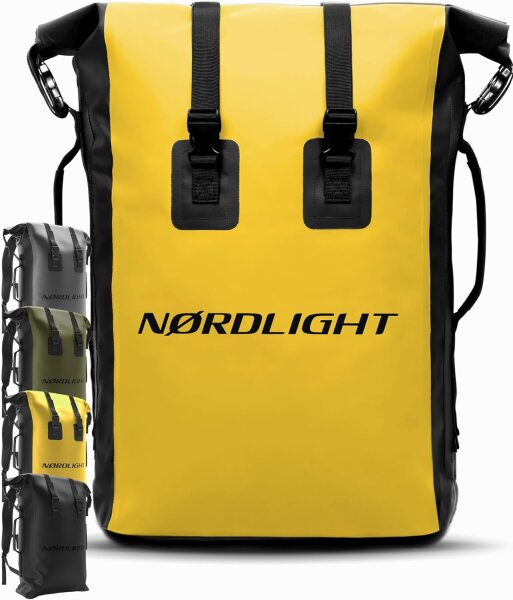 Nordlight Wasserdichter Tasche Dry Bag 35l GELB - Roll Top Tasche KurierTasche