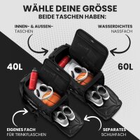 BeMaxx Sporttasche Trainingstasche + Rucksack-Funktion...