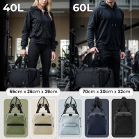 BeMaxx Sporttasche Trainingstasche + Rucksack-Funktion beige 40L