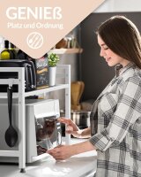 Heldenwunder Mikrowellenregal 2-stufig – verstellbares Küchenregal, Weiß