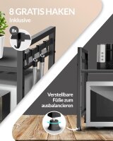 Heldenwunder Mikrowellenregal 2-stufig – verstellbares Küchenregal, Schwarz