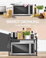 Heldenwunder Mikrowellenregal 2-stufig – verstellbares Küchenregal, Schwarz