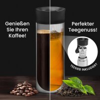 Thermobecher Kaffee To-Go Becher Edelstahl 360ml metallic