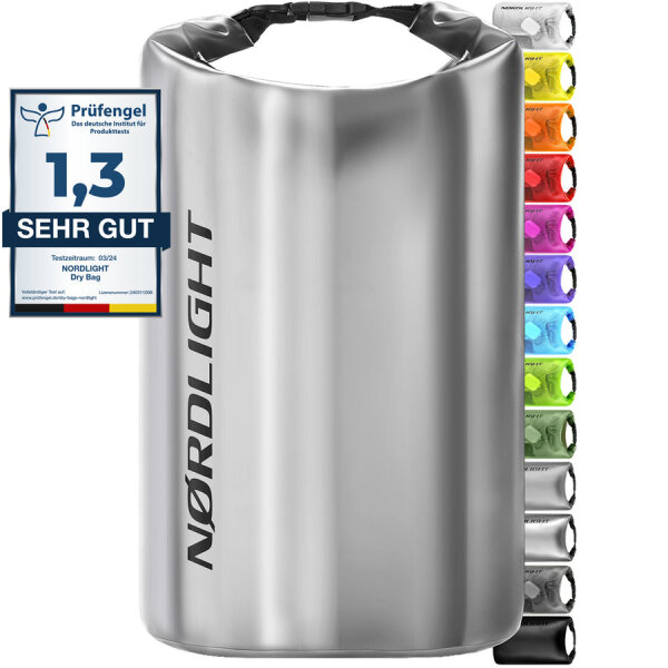 Nordlight Wasserdichter Tasche Dry Bag 15L - Roll Top Tasche KurierTasche metallic