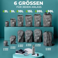 Nordlight Wasserdichter Tasche Dry Bag 20L - Roll Top Tasche KurierTasche Anthrazit/transparent