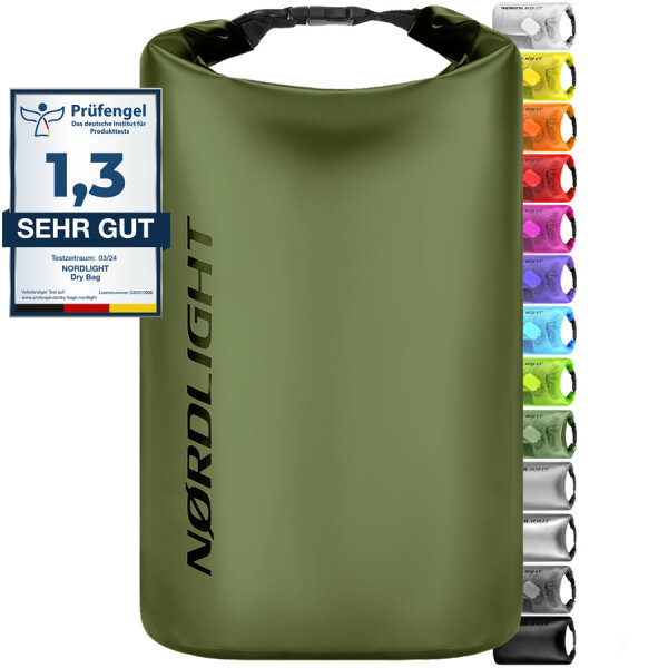 Nordlight Wasserdichter Tasche Dry Bag 30L - Roll Top Tasche KurierTasche olivegrün