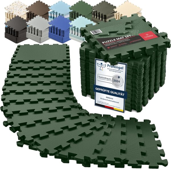 Puzzlematte 18-tlg. grün 32x32cm – Bodenschutzmatten für Fitness & Homegym
