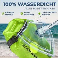 Nordlight 3er Set Wasserdichter Tasche Dry Bag 10L - Roll Top Tasche KurierTasche grün-semi transparent