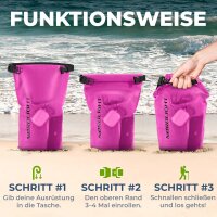 Nordlight 3er Set Wasserdichter Tasche Dry Bag 5L - Roll Top Tasche KurierTasche pink-semi transparent