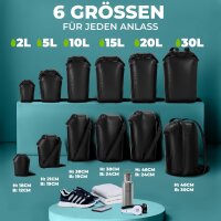Nordlight 3er Set Wasserdichter Tasche Dry Bag 30L - Roll Top Tasche KurierTasche schwarz