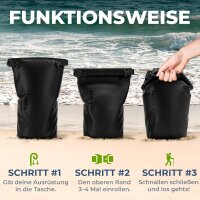 Nordlight 3er Set Wasserdichter Tasche Dry Bag 5L - Roll Top Tasche KurierTasche schwarz