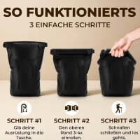 Nordlight Schwarz, 20 Liter wasserdichte Tasche mit Handyhülle + Roll-Top, Schultergurt | Drybag wasserfester Tasche Beutel Packsack Seesack Wassersack Wetbag | Baden Schwimmen Strand SUP