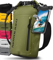 Nordlight Olivgrün, 20 Liter wasserdichte Tasche mit...