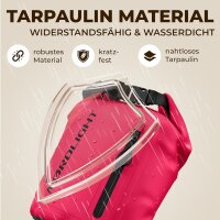 Nordlight Pink, 5 Liter wasserdichte Tasche mit Handyhülle + Roll-Top, Schultergurt | Drybag wasserfester Tasche Beutel Packsack Seesack Wassersack Wetbag | Baden Schwimmen Strand SUP