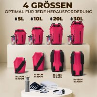 Nordlight Pink, 20 Liter wasserdichte Tasche mit Handyhülle + Roll-Top, Schultergurt | Drybag wasserfester Tasche Beutel Packsack Seesack Wassersack Wetbag | Baden Schwimmen Strand SUP