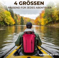 Nordlight Pink, 20 Liter wasserdichte Tasche mit Handyhülle + Roll-Top, Schultergurt | Drybag wasserfester Tasche Beutel Packsack Seesack Wassersack Wetbag | Baden Schwimmen Strand SUP