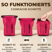Nordlight Pink, 20 Liter wasserdichte Tasche mit Handyhülle + Roll-Top, Schultergurt | Drybag wasserfester Tasche Beutel Packsack Seesack Wassersack Wetbag | Baden Schwimmen Strand SUP