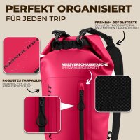 Nordlight Pink, 20 Liter wasserdichte Tasche mit Handyhülle + Roll-Top, Schultergurt | Drybag wasserfester Tasche Beutel Packsack Seesack Wassersack Wetbag | Baden Schwimmen Strand SUP