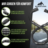 MUNATURA Fahrradschloss Zahlenschloss 100cm