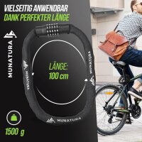 MUNATURA Fahrradschloss Zahlenschloss 100cm