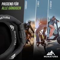 MUNATURA Fahrradschloss Zahlenschloss 100cm