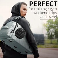 Sporttasche Trainingstasche + Rucksack Schuhfach grau 60L...