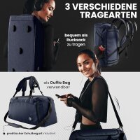 BeMaxx Sporttasche Trainingstasche + Rucksack-Funktion blau 40L