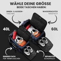 BeMaxx Sporttasche Trainingstasche + Rucksack-Funktion blau 40L