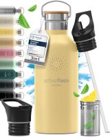 BeMaxx Trinkflasche Edelstahl ACTIVE FLASK Popcorn-creme...