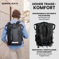 Nordlight Wasserdichter Tasche Dry Bag 25l - Roll Top Tasche KurierTasche schwarz