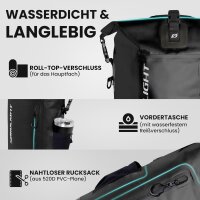 Nordlight Wasserdichter Tasche Dry Bag 25l - Roll Top Tasche KurierTasche schwarz