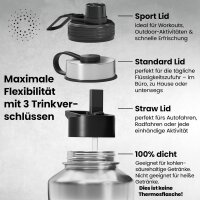 BeMaxx Trinkflasche Edelstahl ACTIVE FLASK BIG 1,3L  SIlber