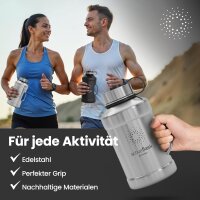 BeMaxx Trinkflasche Edelstahl ACTIVE FLASK BIG 1,3L  SIlber