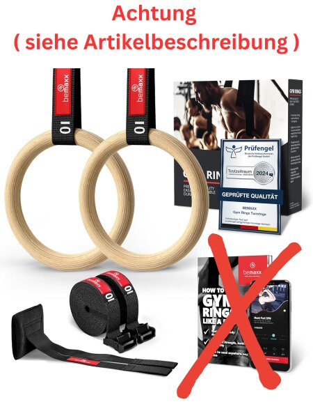 C1 BeMaxx Turnringe Holz Gym Rings + Türanker Holzturnringe Gymnastikringe