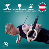 C1 BeMaxx Turnringe Holz Gym Rings + Türanker Holzturnringe Gymnastikringe