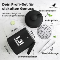 Beyond Schwarzer Eiswürfelbehälter mit Deckel und Zange